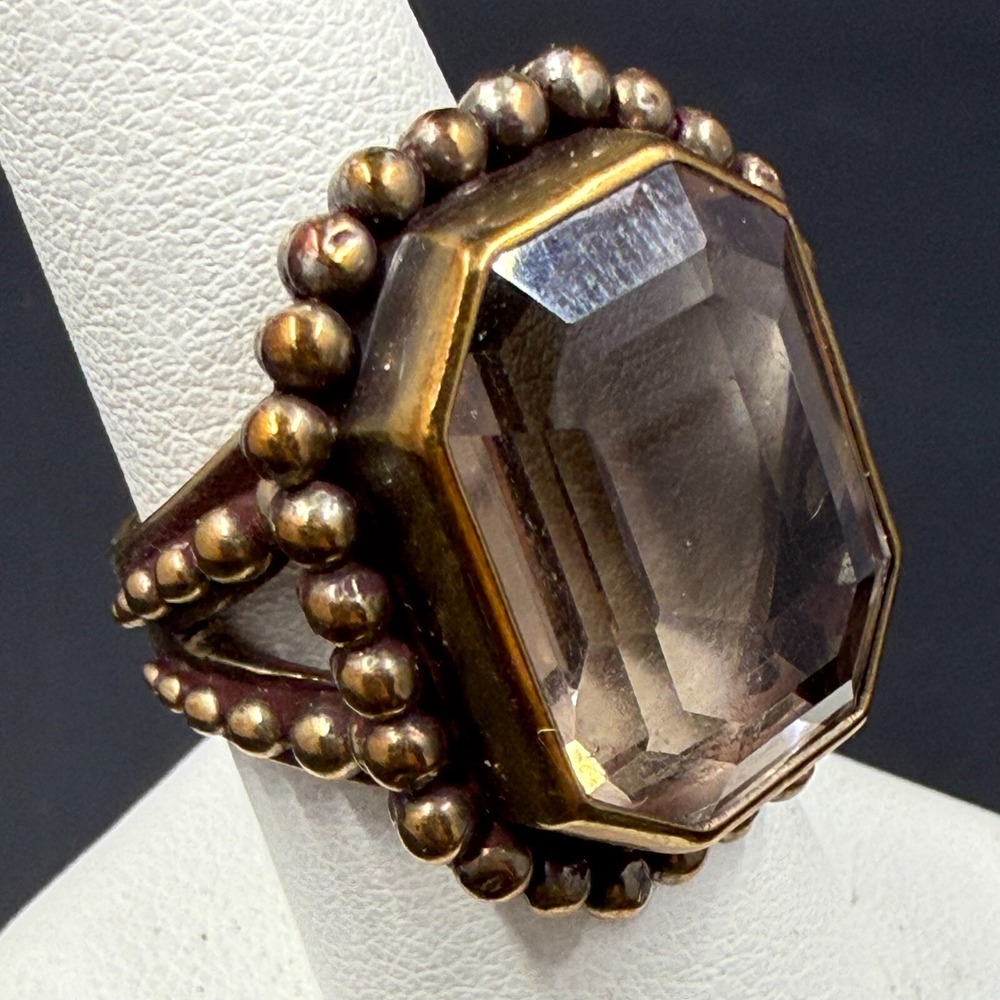 VINTAGE STEPHEN DWECK STERLING‎ SILVER SMOKEY QUARTZ RING SIZE 6.5